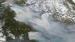 Satellite Image Shows Canadian Wildfire Smoke Drifting Toward US