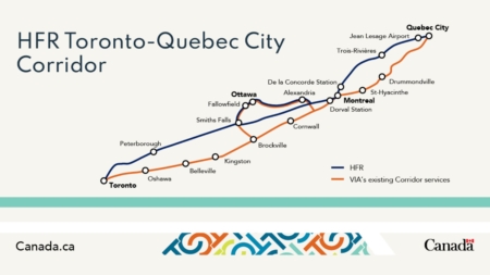 Canada Map Shows High Frequency Rail Plan