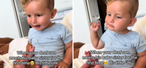 Deaf Toddler Meets Baby Sister for First Time, Can’t Cope With What He Says