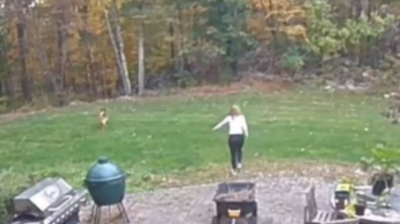 Moment Woman’s Quick Thinking After Hearing Coyotes in Yard Saves Her Dog