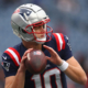 Patriots QB Drake Maye Heads to Locker Room After Taking Scary Hit to Head