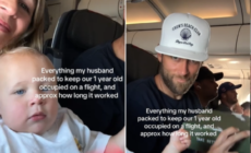 Everything Dad Bought To Occupy Baby on Flight—and How Long It Worked For