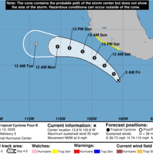 Map Reveals Path of Potential Tropical Storm Dalila