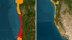 Map Shows California, Oregon Tsunami Warning Red Zone