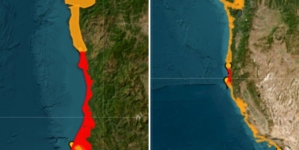 Map Shows California, Oregon Tsunami Warning Red Zone