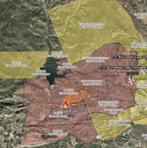 Map Shows Where Canyon Fire Is Burning in Southern California