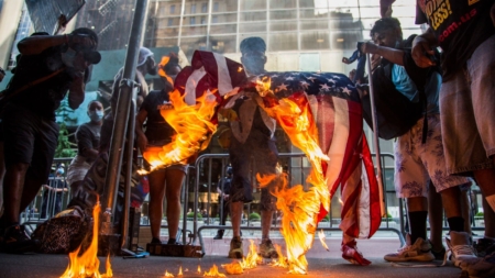 Donald Trump issues ultimatum to American flag burners
