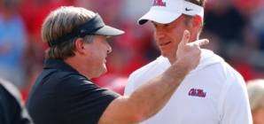 Lane Kiffin Caught Joking With Ref at Kirby Smart’s Expense