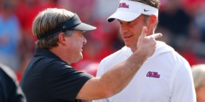 Lane Kiffin Caught Joking With Ref at Kirby Smart’s Expense