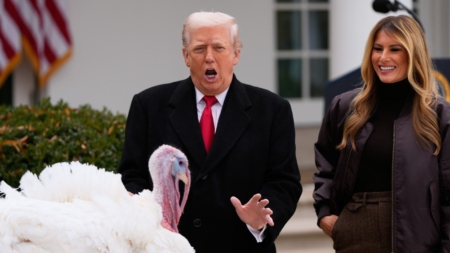Donald Trump comments on his weight during turkey pardon 