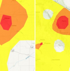 Thousands of Americans advised to stay inside in Indiana, Arizona