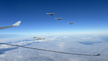 Watch: NATO Fighter Jets Refuel in Midair Over Eastern Flank