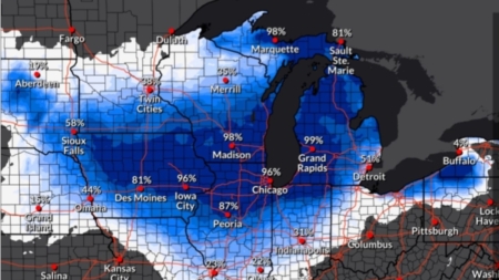Map shows where significant snow will disrupt post-Thanksgiving travel