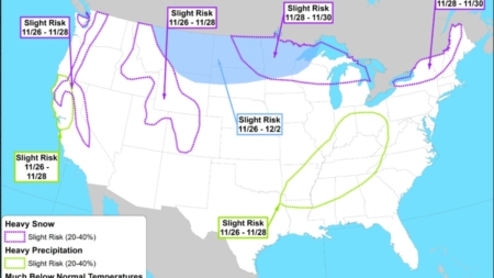 Maps Show Snow Risk for Each State Over Thanksgiving 2025 Holidays