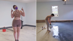 Woman Quoted $4,000 for Epoxy Floor in Garage, Does It Herself for $200
