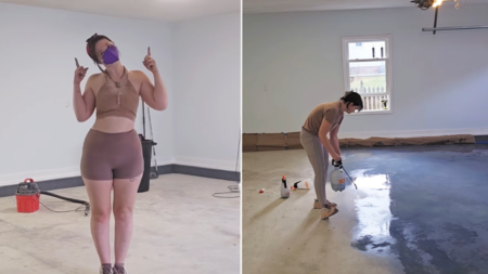 Woman Quoted $4,000 for Epoxy Floor in Garage, Does It Herself for $200