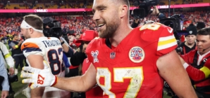NFL Reacts to Viral Postgame Handshake Between Travis Kelce and Bo Nix