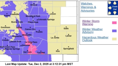Colorado Winter Storm Warning Map Shows Where 17 Inches of Snow Possible