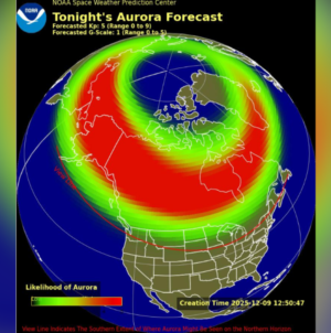 Map Reveals States Where Aurora Could Appear Tonight As Sun Burp Hits