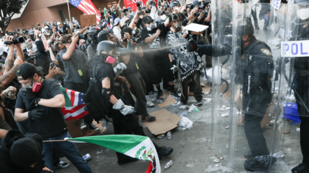 Anti-ICE Protests in LA Spark Arrests at Federal Building—’Not Playing’