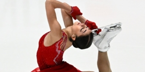 Woman Figure Skater Practices Historic Move Ahead of Olympic Final