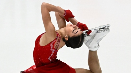 Woman Figure Skater Practices Historic Move Ahead of Olympic Final