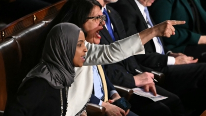Video Shows Ilhan Omar Shout at Donald Trump During SOTU
